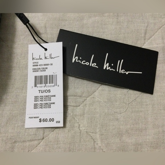 Nicole Miller Silver Sequin Small Shoulder Bag  8.5x6x2.5 - Picture 3 of 9